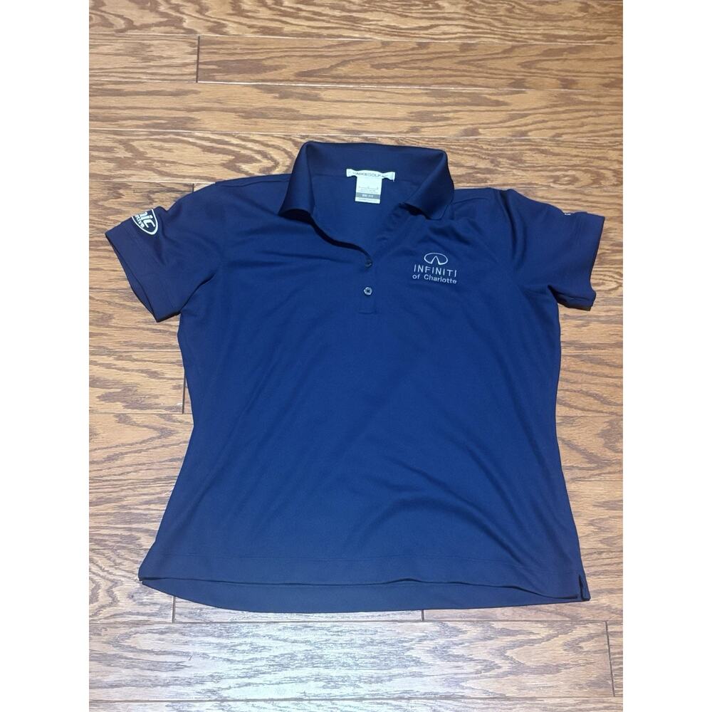 Nike Golf Dri-Fit Infiniti of Charlotte Women's Navy Blue SS Polo Shirt, Sz L